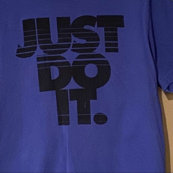 Nike Blue T-Shirt Size Large Just Do it Men’s - Picture 3 of 11